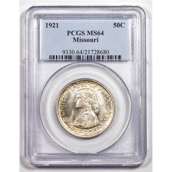 1921 Missouri Centennial Commemorative Half Dollar Coin PCGS MS64