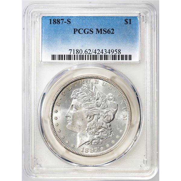 1887-S $1 Morgan Silver Dollar Coin PCGS MS62