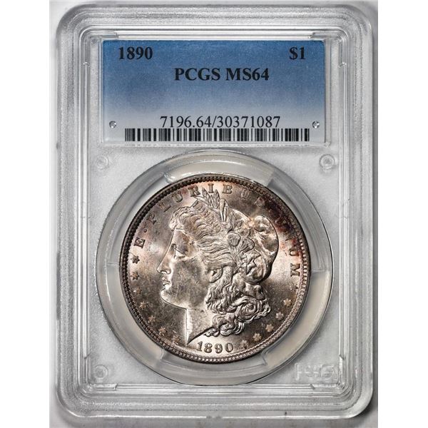 1890 $1 Morgan Silver Dollar Coin PCGS MS64