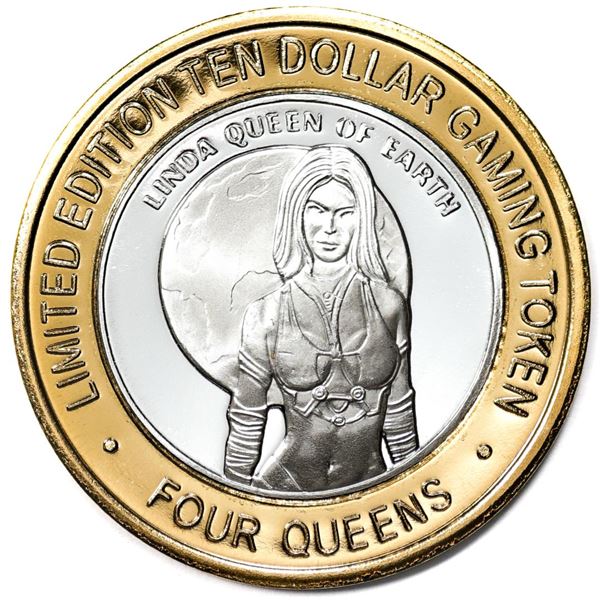 .999 Silver Four Queens Casino Hotel Las Vegas $10 Limited Edition Gaming Token
