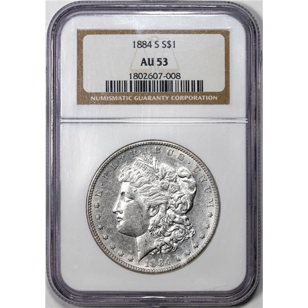1884-S $1 Morgan Silver Dollar Coin NGC AU53