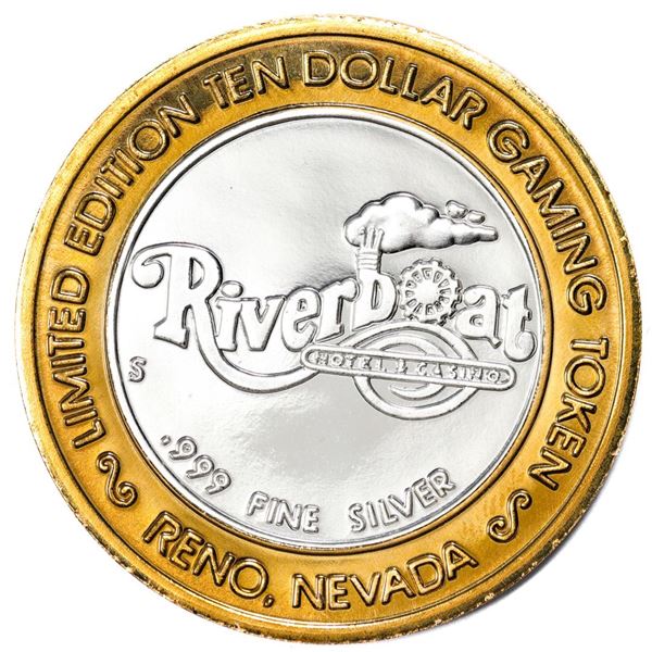 .999 Silver Riverboat Reno, Nevada $10 Casino Limited Edition Gaming Token