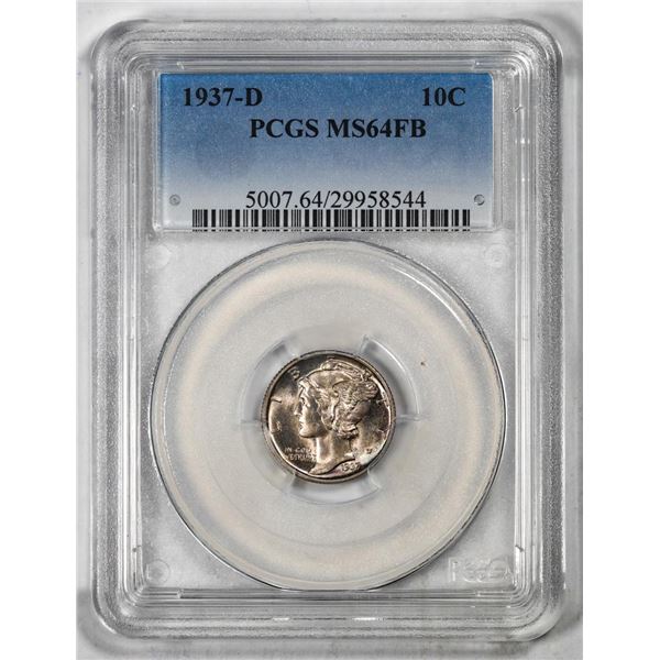 1937-D Mercury Dime Coin PCGS MS64FB