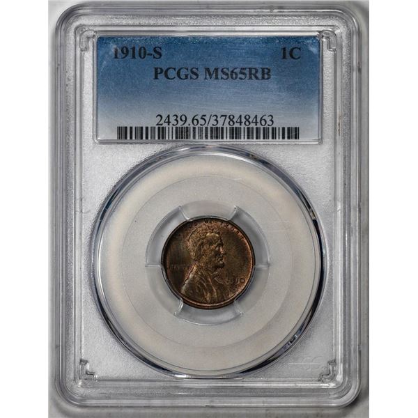 1910-S Lincoln Wheat Cent Coin PCGS MS65RB