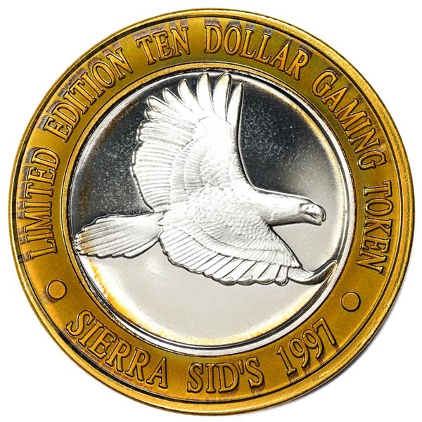 .999 Silver Sierra Sids Sparks, Nevada $10 Casino Limited Edition Gaming Token