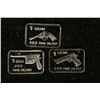 Image 1 : 3-1 GRAM .999 FINE SILVER PF WEAPON THEMED INGOTS