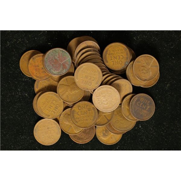SOLID DATE 50 CENT ROLL OF 1921 LINCOLN WHEATS