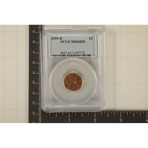 1959-D LINCOLN CENT PCGS MS66RD