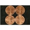 Image 1 : 4-ONE OUNCE COPPER BU ROUNDS: REPLICA OF THE