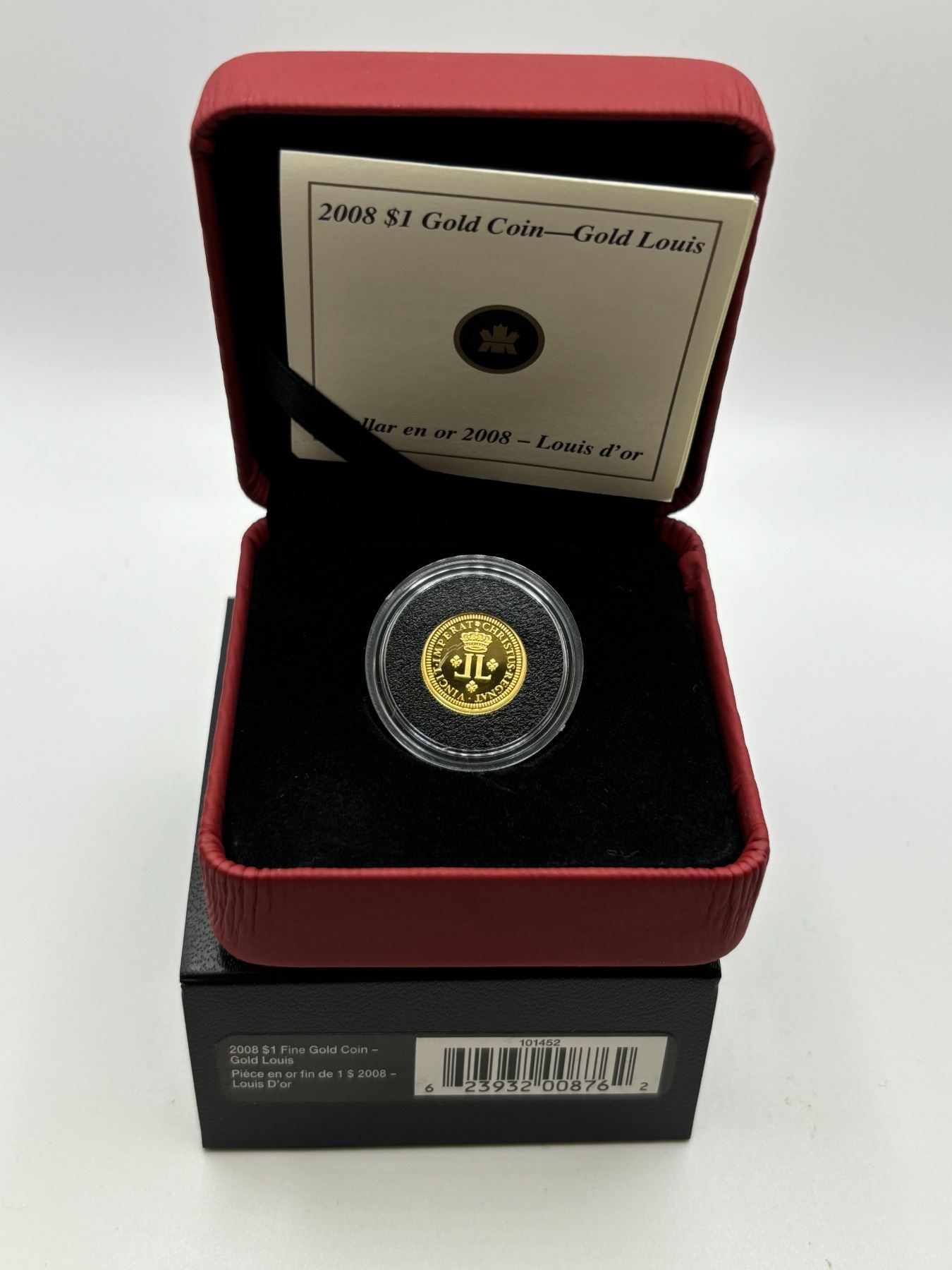 2008 $1 Gold Louis. 1.58g of pure gold. (tax exempt)