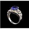 Image 4 : 14KT White Gold 4.55 ctw Tanzanite and Diamond Ring