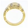 Image 8 : Unisex 14K Gold 0.60 ctw Round Diamond Grooved Channel Brushed Wide Band Ring