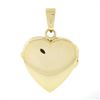Image 3 : NEW 14k Yellow Gold Engraved Floral Work w/ Black Enamel Heart Locket Pendant
