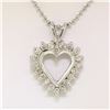 Image 3 : 14k White Gold 0.40 ctw Round Brilliant Diamond Open Heart Pendant 16" Bead Chai