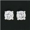 Image 2 : NEW 14k White Gold .30 ctw Round Brilliant Prong Set Diamond Classic Stud Earrin