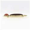 Image 6 : Vintage 18k Gold Multi Prong Agate & Cabochon Coral Modernist Large Brooch Pin