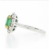 Image 6 : NEW Classic 18K TT Gold 2.11 ctw Oval Emerald Solitaire w/ Round Diamond Halo Ri