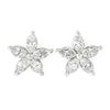 Image 1 : NEW Platinum 1.04 ctw Marquise Cut Prong Diamond Cluster Flower Stud Earrings