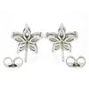 Image 3 : NEW Platinum 1.04 ctw Marquise Cut Prong Diamond Cluster Flower Stud Earrings