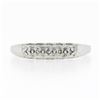 Image 4 : Vintage 18k White Gold 0.05 ctw Round Pave Diamond Stackable Wedding Band Ring