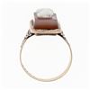 Image 6 : Antique 1878 Victorian 14k Rose Gold Carved Agate Hardstone Cameo Etched Ring