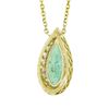 Image 6 : 18K Gold 2.15 ctw Elongated Pear Emerald w/ Diamond Halo Teardrop Pendant Neckla