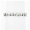 Image 1 : Classic 18k White Gold 0.54 ctw 9 Channel Set Round Diamond Wedding Band Ring