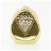 Image 7 : Vintage 14k Gold 1.20 ctw Pave Round Diamond Scalloped Sides Large Cocktail Ring