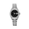Image 2 : Rolex Ladies Stainless Steel Quickset Black Index Dial Engine Turn Bezel With Ro