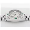 Image 3 : Rolex Ladies Quickset Stainless Steel 18K White Gold Diamond & Emerald Bezel Sil