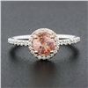 Image 3 : NEW 14K TT Gold GIA NO HEAT Padparadscha Sapphire & Diamond Halo Engagement Ring