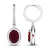Image 4 : 14KT White Gold 3ctw Ruby and Diamond Earrings