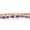 Image 2 : Plated 18KT Yellow Gold 10.00ctw Amethyst Bracelet
