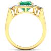 Image 4 : 14KT Yellow Gold 2.07ct Zambian Emerald and Diamond Ring