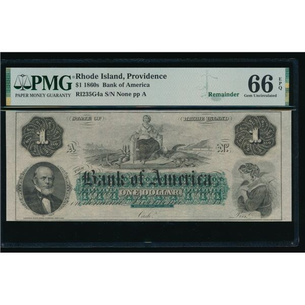 1860s $1 Providence RI Obsolete PMG 66EPQ