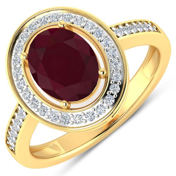 14KT Yellow Gold 2.3ctw Ruby and Diamond Ring
