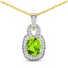 Image 1 : 14KT Yellow Gold 2ctw Peridot and Diamond Pendant