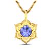 Image 2 : 14KT Yellow Gold 2.02ctw Tanzanite and Diamond Pendant