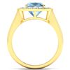 Image 4 : 14KT Yellow Gold 1.48ct Aquamarine and Diamond Ring