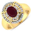 Image 1 : 14KT Yellow Gold 1.5ct Ruby and Diamond Ring
