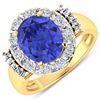 Image 1 : 14KT Yellow Gold 3.43ct Tanzanite and Diamond Ring