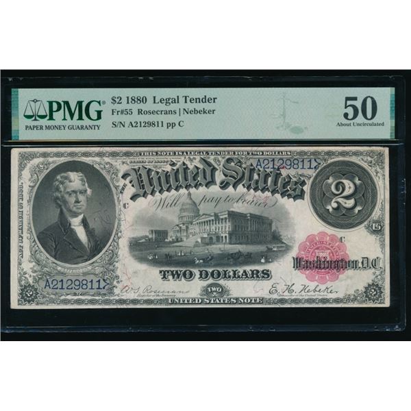 1880 $2 Legal Tender Note PMG 50