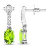 Image 4 : 14KT White Gold 1.26ctw Peridot Topaz and Diamond Earrings