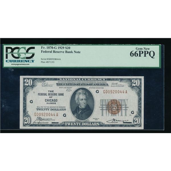 1929 $20 New York National PCGS 66PPQ