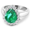 Image 3 : 14KT White Gold 2.85ct Zambian Emerald and Diamond Ring