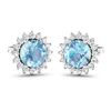 Image 2 : 14KT White Gold 1.3ctw Aquamarine and Diamond Earrings