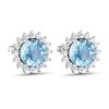 Image 3 : 14KT White Gold 1.3ctw Aquamarine and Diamond Earrings