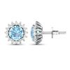 Image 4 : 14KT White Gold 1.3ctw Aquamarine and Diamond Earrings