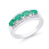 Image 2 : 14KT White Gold 1.01ctw Emerald and Diamond Ring