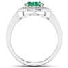 Image 4 : 14KT White Gold 1.53ctw Zambian Emerald and Diamond Ring
